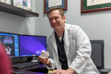 Dr Foust working on treatment plan.