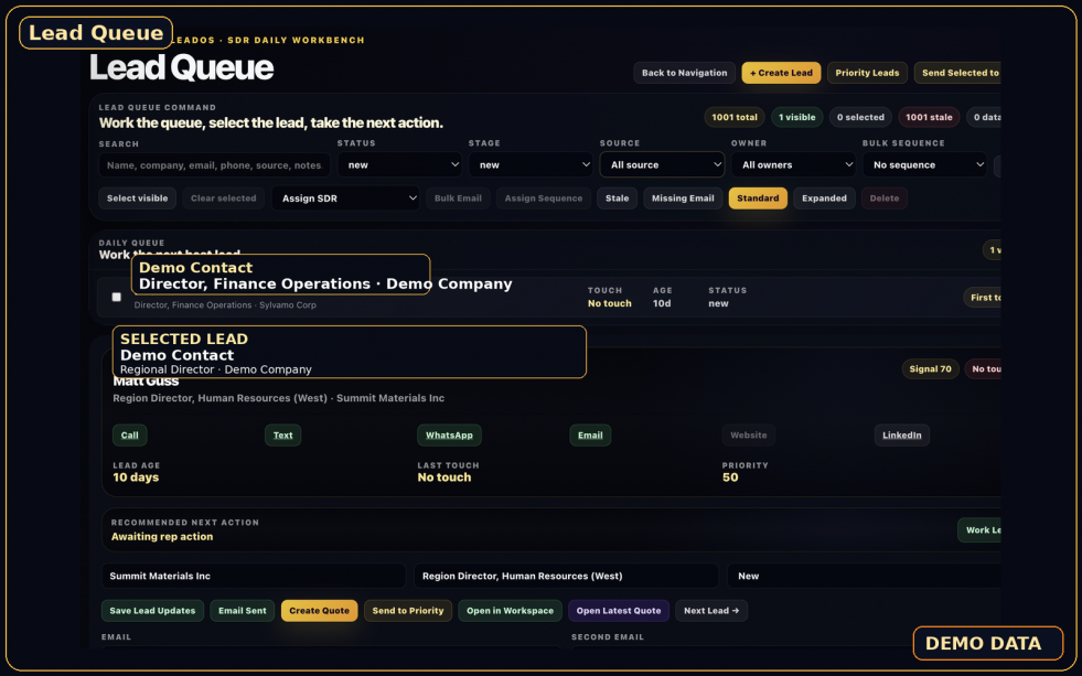 LeadOS™ Lead Queue
