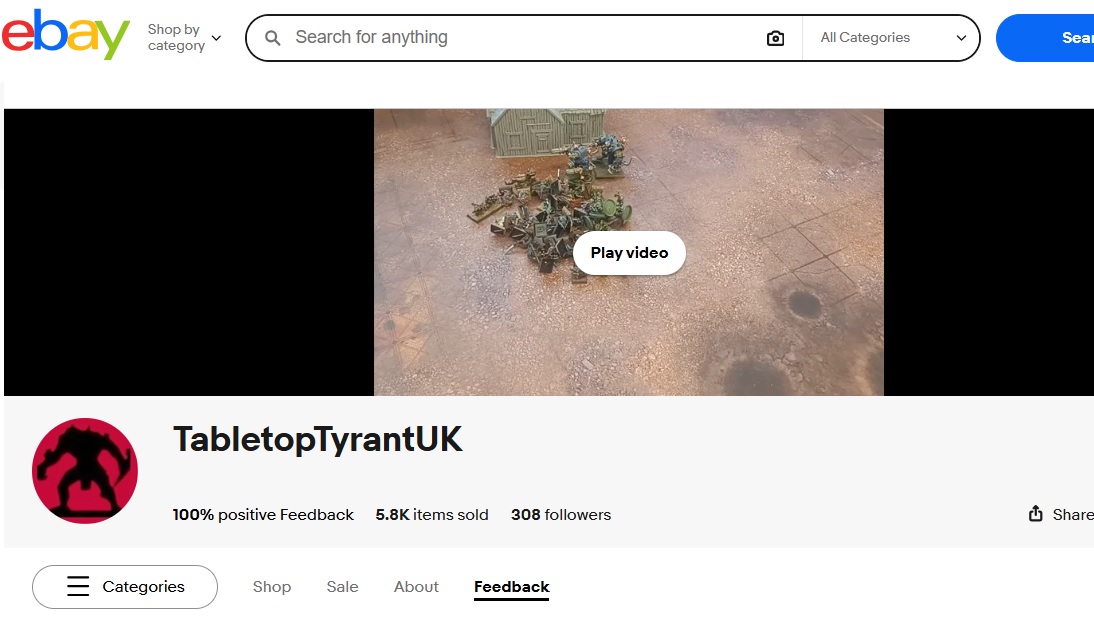Tabletop Tyrant Ebay 100 Percent Positive 2026